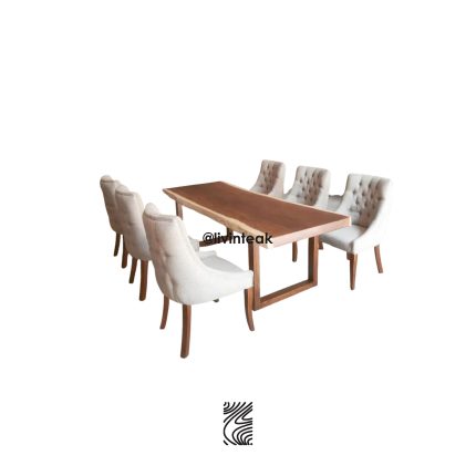 Meja Makan Trembesi 6 Kursi Sofa Modern Minimalis