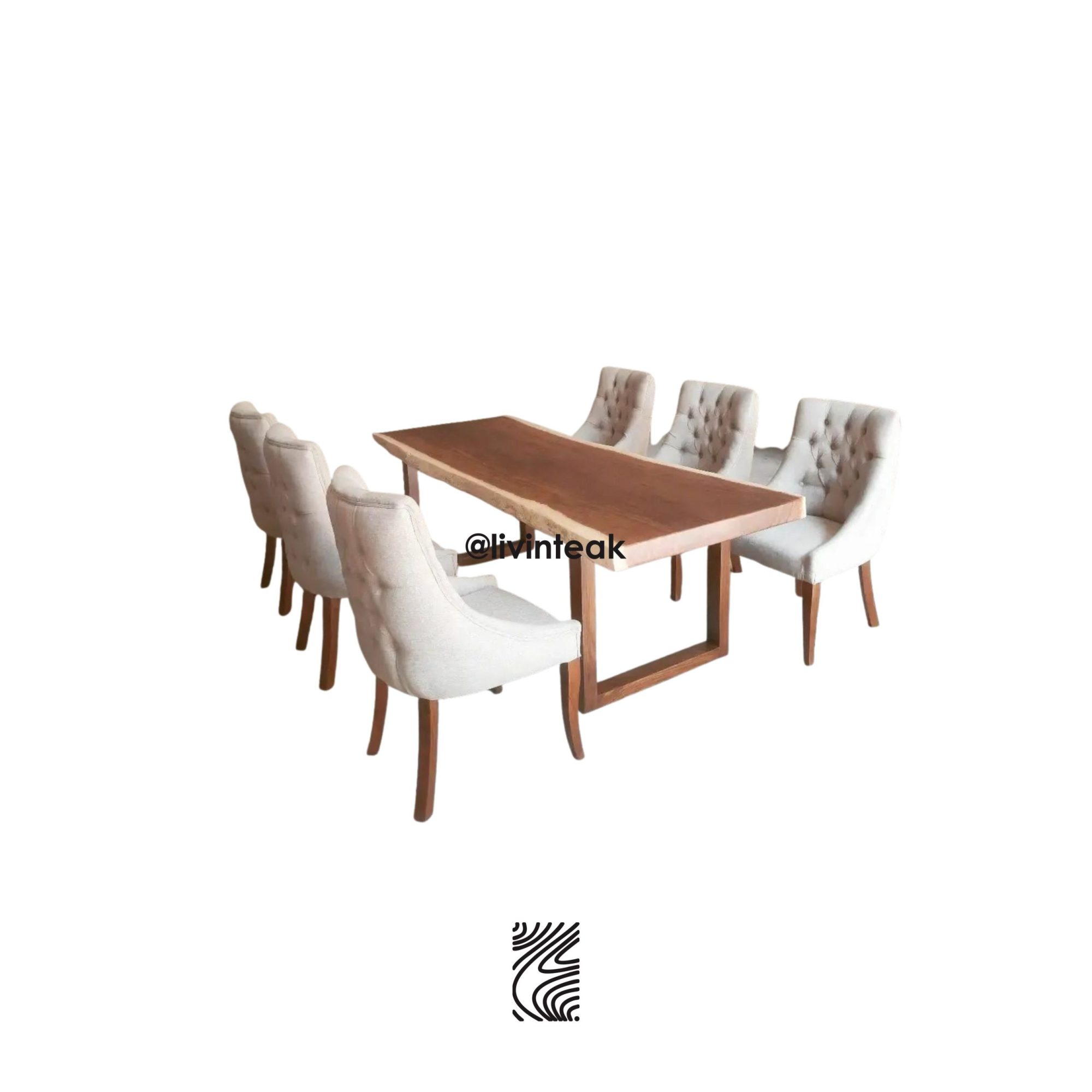 Meja Makan Trembesi 6 Kursi Sofa Modern Minimalis